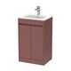 image 1 of Balterley Chartley Contemporary Floor Standing 2 Door Vanity Basin Unit, Minimalist Basin, 500mm, Smoked Red