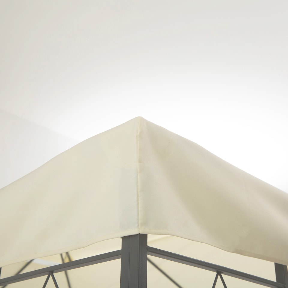 image 1 of Outsunny 3x4m Gazebo Replacement Roof Canopy 2 Tier Top UV Cover Patio Cream
