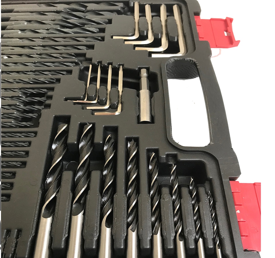 image 1 of Lumberjack 150 Piece Drill Bit Set HSS Masonry Wood Screwdriver Bits