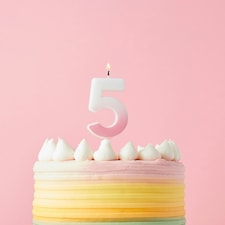 Pink Ombre Number '5' Celebration Candle