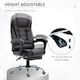 image 5 of HOMCOM PU Leather Executive Office Chair with Retractable Footrest, Brown