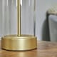 image 2 of ValueLights Contemporary Matt Gold & Clear Tube Table Lamp with a Black Cylinder Shade - Complete with a 4w LED Globe Bulb 3000K Warm White Black
