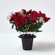 image 3 of Homescapes Artificial Poinsettia and Rose Flowers in Pot, Artificial Flower Bouquet