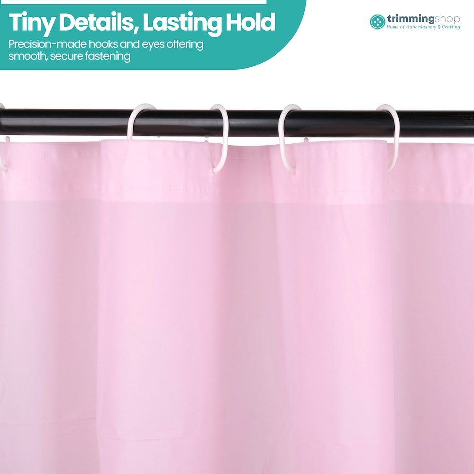 image 1 of PEVA Plain Mould & Mildew Resistant Shower Curtain with 12 Hooks - 180x180cm