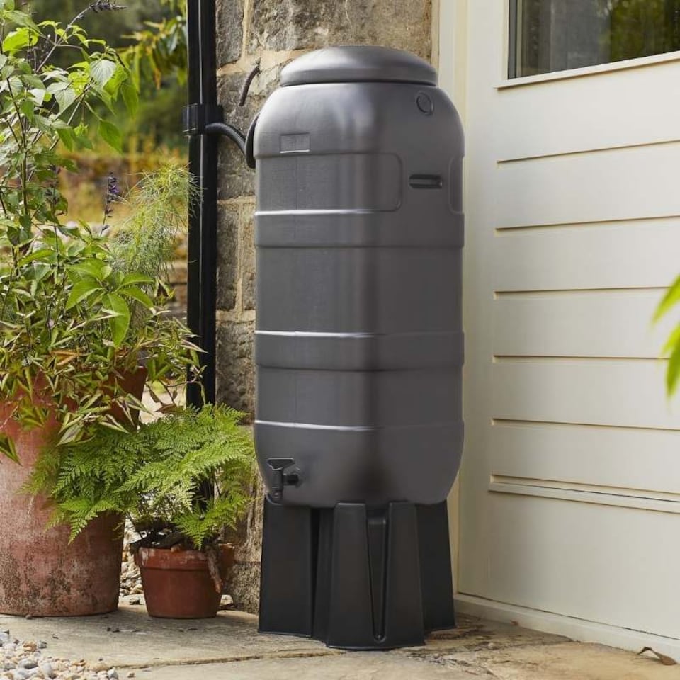 image 1 of Mini Rainsaver 100 Litre Grey Water Butt Kit | Grey | Anthracite | 100 L | 1
