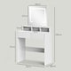 image 5 of HOMCOM Dressing Table with Mirror and LED Lights, Vanity Table with 2 Drawers, 3 Compartments, 3 Colour Lighting, for Bedroom, Modern Dresser Makeup Desk for Women and Girls, White