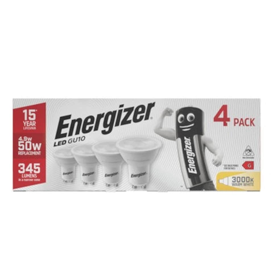 image 1 of Energizer LED GU10 345lm 4.9W 3000K (Warm White) - Pack of 4