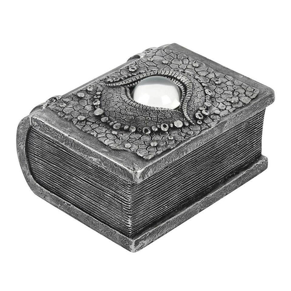 image 1 of Something Different Dragon Eye Resin Book Storage Box - Grey - One Size
