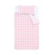 image 5 of Check and Stripe Cotton Reversible Duvet Cover Set | Pink