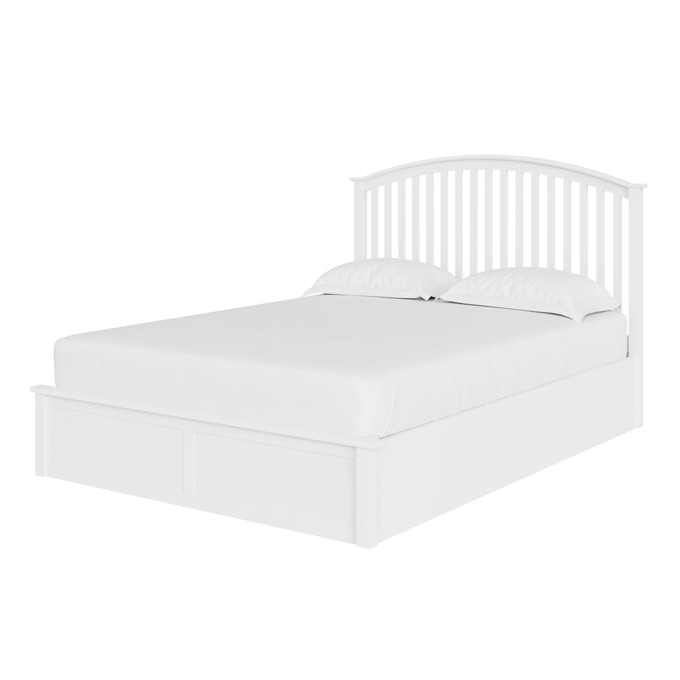 image 1 of Madrid Wooden Ottoman Storage Bed King White | White | White