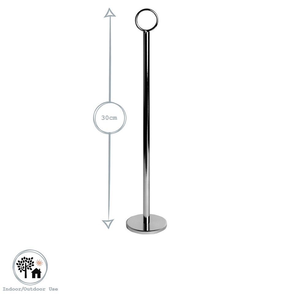 image 1 of Argon Tableware Table Numbers with 30cm Holders - 30cm - Silver - Pack of 50