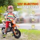 image 6 of AIYAPLAY 12V Kids Electric Motorbike, Kids Electric Ride on Motorcycle, Battery Powered Toy with Twist Grip Throttle, Training Wheels, Suspension System, Music, Orange