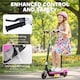 image 7 of HOMCOM Foldable Powered Scooter 120W w Adjustable Seat and Brake | Pink