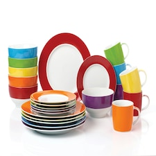 24pc Colour Band Dinner Set