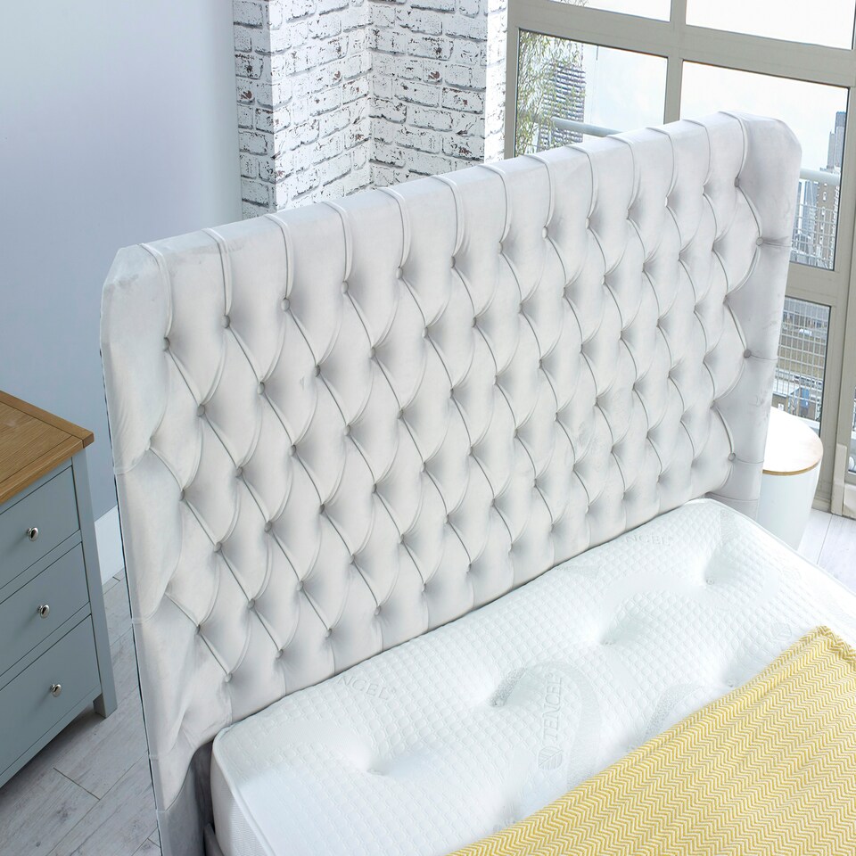 image 1 of Terra Plush Single Bed Frame - Silver