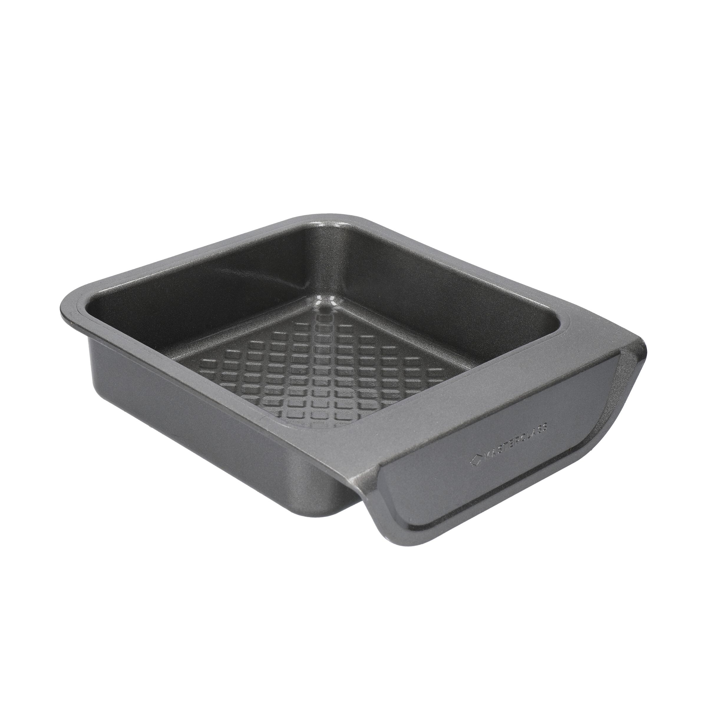 MasterClass Smart Stack Non-Stick Square Baking Tray, Carbon Steel Roasting Tray in Grey