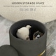 image 3 of HOMCOM Round Pouffe Storage Footstool with Cushioned Top Hidden Space Grey