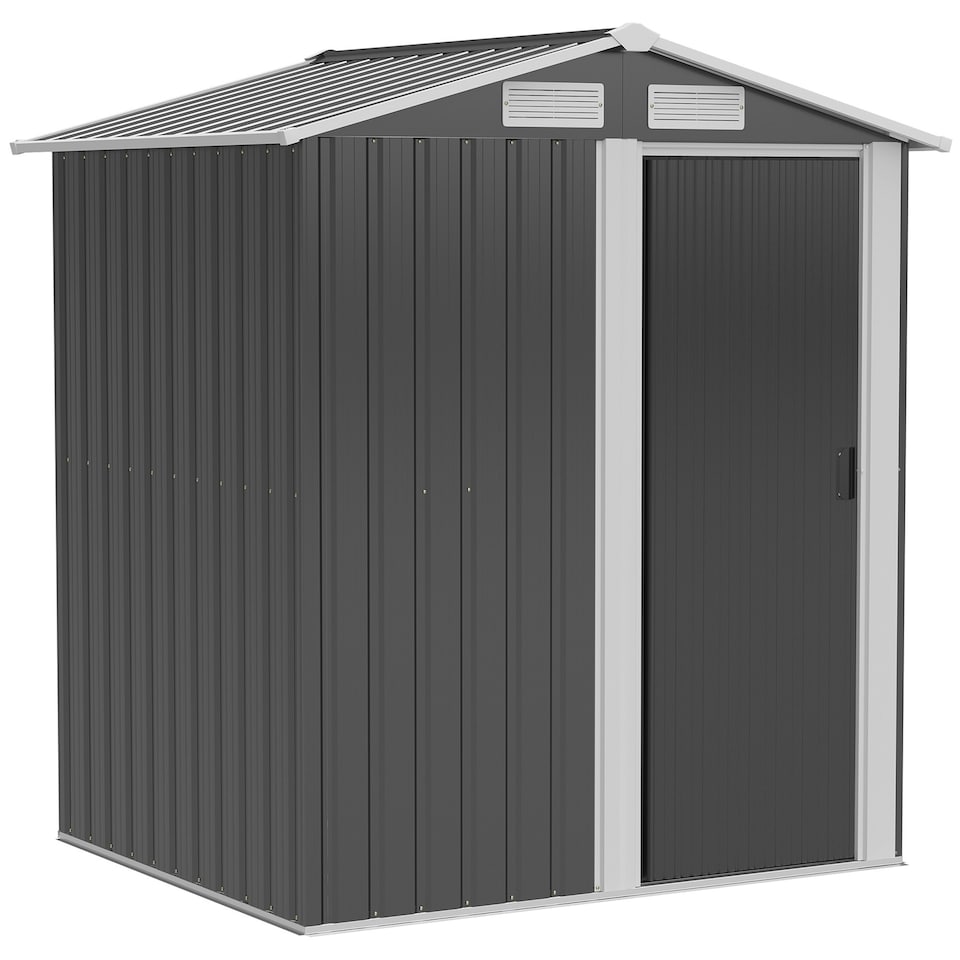 image 1 of Outsunny 5ft x 4.3ft Outdoor Metal Storage Shed with Sliding Door