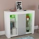 image 2 of Vida Designs Azura 1 Door LED Large Sideboard Buffet Cabinet Storage, White & Grey | White | White & Grey | 1