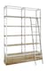 image 4 of Display Unit With Moveable Ladder,Shelf Unit With Storage Drawers,Wall Shelving Unit,Pine Wood Bookcase | Brown
