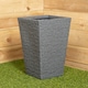image 2 of 45cm Tall Plastic Ash Grey Slate Effect Garden Patio Trough