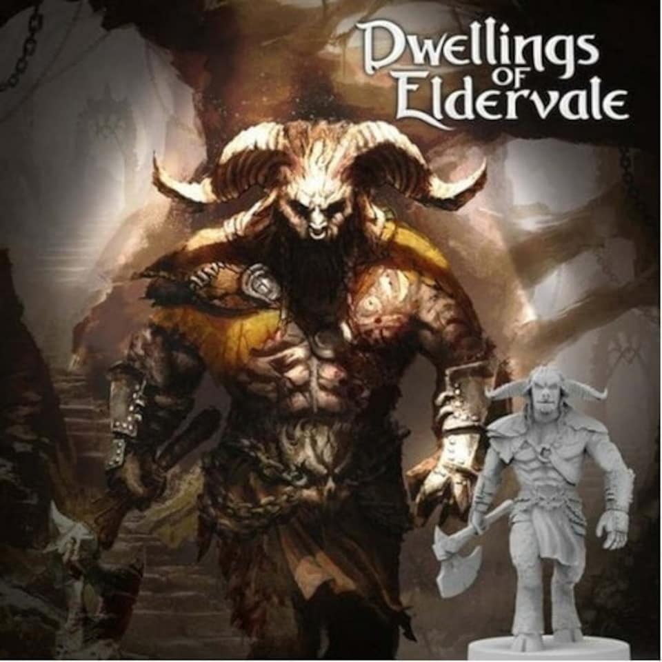 Dwellings Of Eldervale 2nd Edition: Minotaur Mercenary Miniature