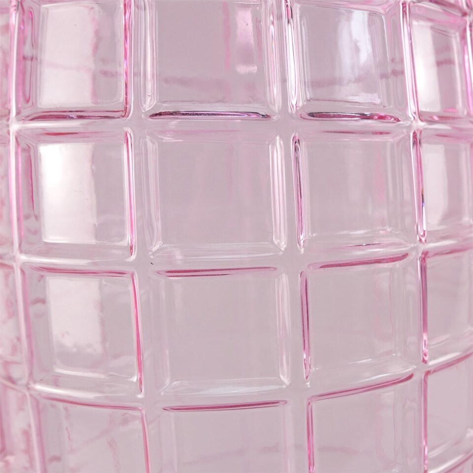 image 1 of Glass Vase Tall Pink Square Glass Vase 49cm Botanik | Pink | 49