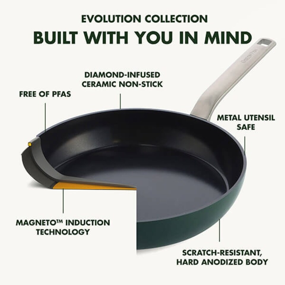 image 1 of GreenPan Evolution Ceramic Non-Stick 24cm Frying Pan