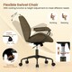 image 2 of COSTWAY Office Chair Mid Century Swivel Computer Desk Chair Olive Bronze