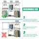 image 4 of COSTWAY Wall Mounted Closet System Organizer Rack Hanging Rod Silver | One Size