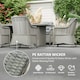 image 3 of Outsunny 6 Seater Rattan Dining Set w/ Glass Top Table Cushions, Grey