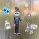 image 4 of Assorted Day of The Dead Halloween Gel Stickers Window Decorations