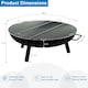 image 3 of Outdoor Fire Pit WITH BBQ Grill, Fire Pits for Garden, BBQ Fire Brazier for Camping Picnic, Steel Fire Bowl Patio Heater Charcoal Log Wood Burner, 58cm