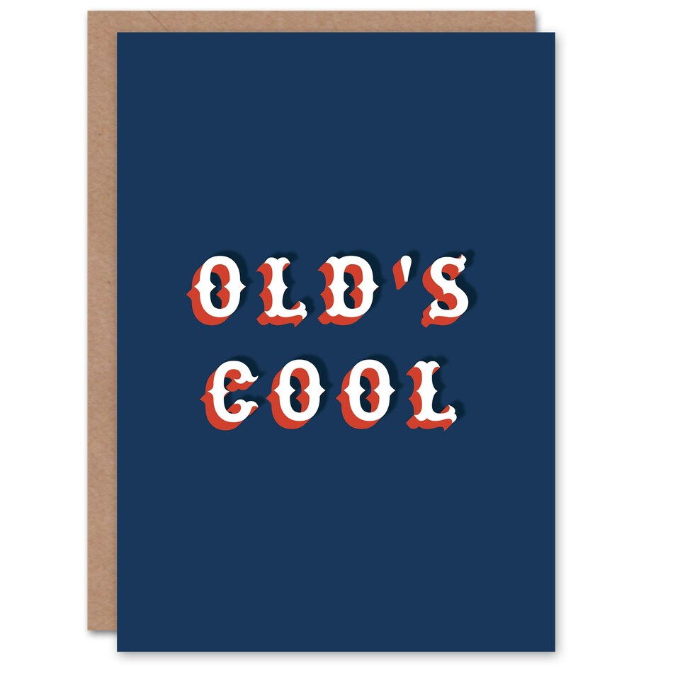 image 1 of Old Cool School Wordplay For Him Funny Birthday Card
