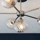 image 5 of Allegra 6 Light Multi Arm Glass Shade Semi Flush Ceiling Lamp Bright Nickel