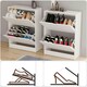 image 4 of Vida Designs 2 Drawer Shoe Cabinet Shoe Rack Storage Cupboard, 100% FSC, White