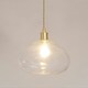 image 2 of ValueLights Corinne Twill Spiral Bulbous Clear Glass Easy Fit Pendant Lamp Shade with Bulb Multi
