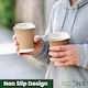 image 5 of ECONX 8oz Kraft Disposable Coffee Cups With White Lid Ripple Insulated Paper Cups 100pc