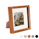 image 1 of Nicola Spring 8 x 8" Photo Frame - Dark Wood/Ivory Mount - 3D Photo Frame Picture Frame Box Portrait Display Case (22.5 x 22.5cm)