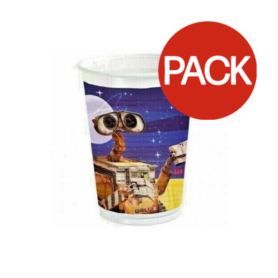 Wall-E Logo Party Disposable Cup (Pack of 8) - Multicoloured - One Size