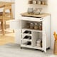 image 7 of HOMCOM Rolling Kitchen Island Trolley Storage Cart w/ Rubberwood Top, White