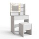 image 2 of Eva LED Dressing Table Set | White | White