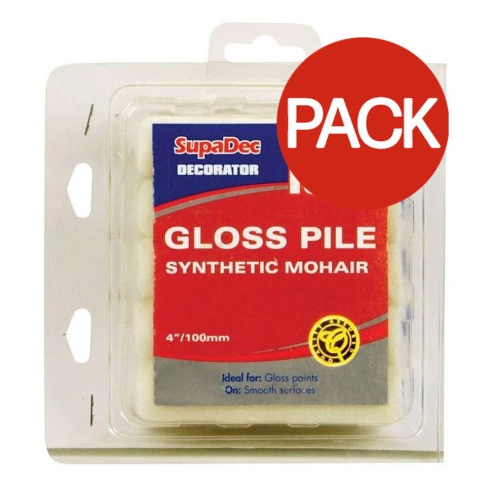 SupaDec Gloss Mini Roller (Pack of 10) - Cream - 14 x 17.5 x 5cm