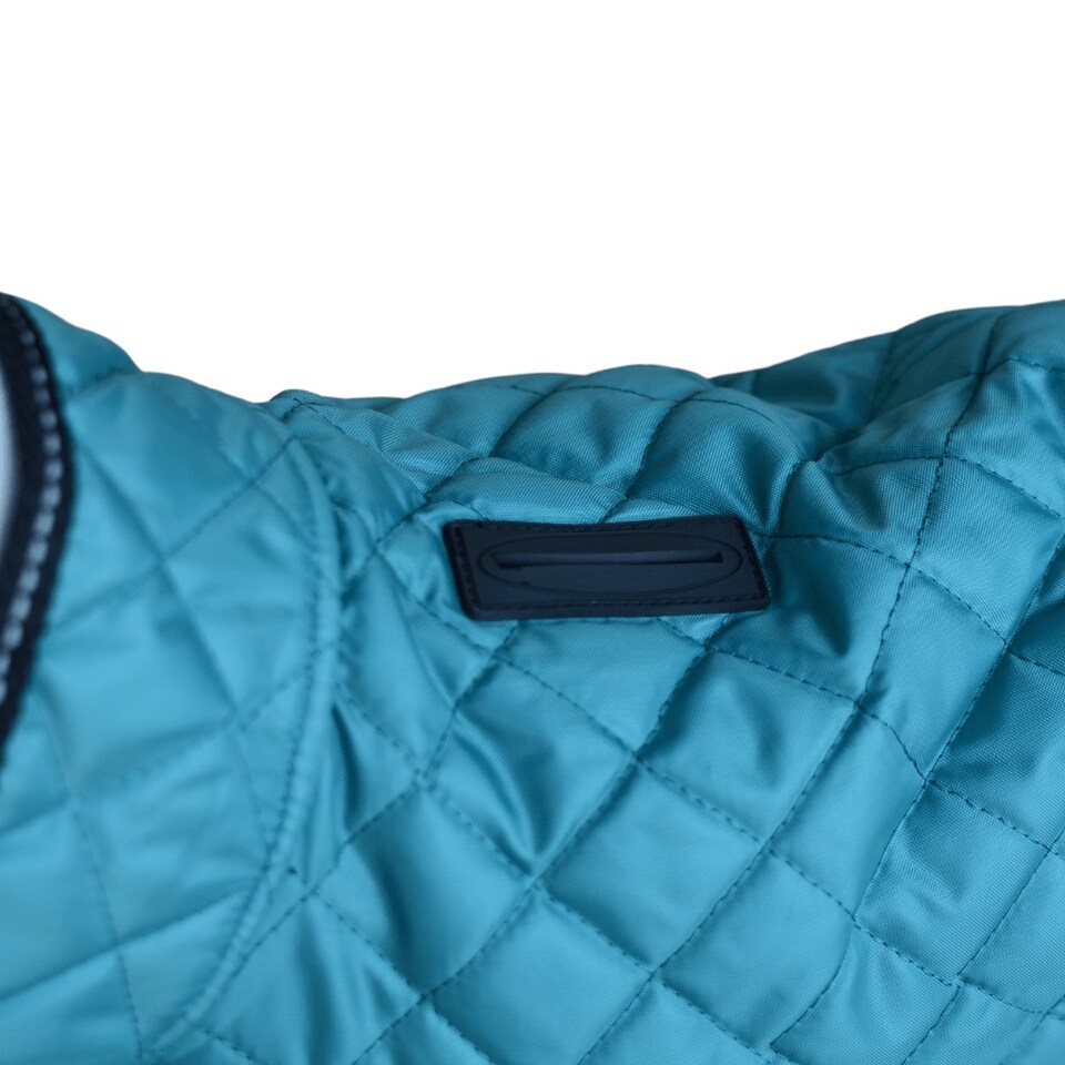 image 1 of Henry Wag Teal Quilted Dog Jacket, Let Your Dog Step Out In Style, Size Large (55cm) | Green | Teal | 1