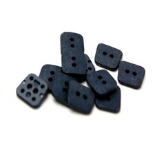 Dill Navy Blue 30mm Rounded Square Buttons for Dressmaking - per pack of 12