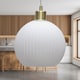 image 3 of Set of 2 Betchley - White Ribbed Glass Globe with Satin Brass Pendants | White | White glass with satin brass plate detail | Small | 2