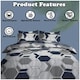 image 4 of VELVETIO Aster Geo Complete Duvet Cover Set with Fitted Sheet Breathable Bedding Quilt Blue | Single