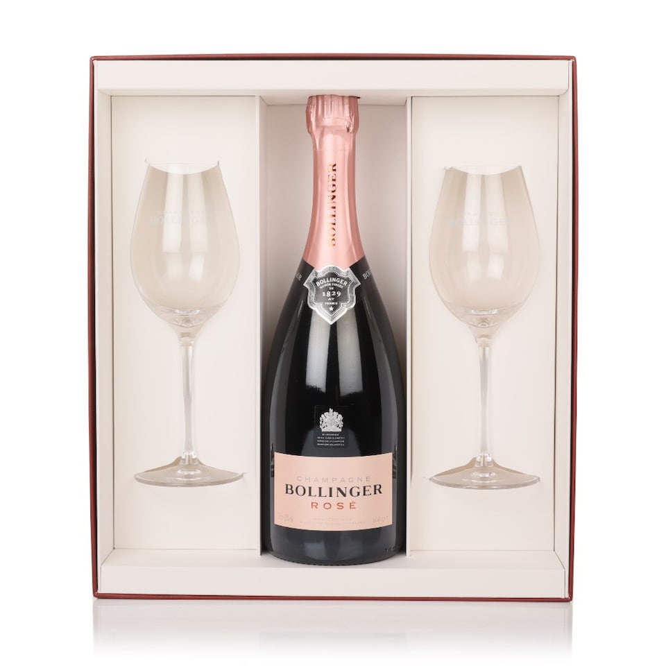 image 1 of Bollinger Rose with 2x Elizabeth Glasses