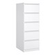 image 1 of Naia Narrow Chest of 5 Drawers in White High Gloss
