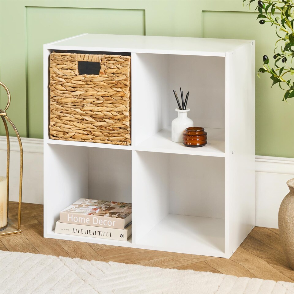 image 1 of OHS Oslo 4 Cube Freestanding Storage Unit Bookcase Shelf